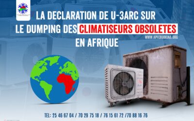 DECLARATION DE U-3ARC SUR LE DUMPING DES CLIMATISEURS OBSOLETES EN AFRIQUE